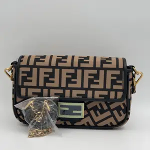 Brown Zucca Print Canvas Baguette Crossbody Bag - image 137