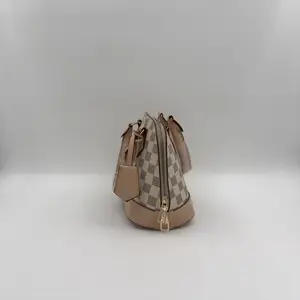 LOUIS VUITTON Alma BB Braided Damier Azur Satchel Bag White - image 110