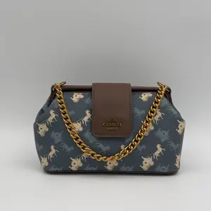 Coach Double Frame Bag 19 in Signature Canvas with Horse and Carriage Print. - image 389
