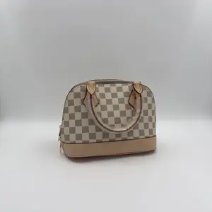 LOUIS VUITTON Alma BB Braided Damier Azur Satchel Bag White - image 109