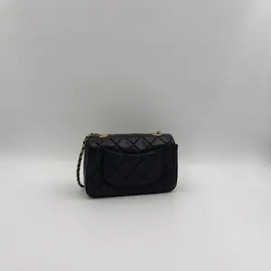 Chanel Black Quilted Leather Mini Square Charm Strap Flap Bag - image 128