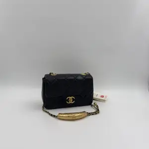 Chanel Black Quilted Leather Mini Square Charm Strap Flap Bag - image 127