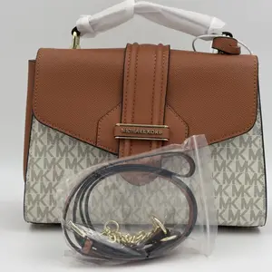 Michael Kors Bleecker Medium Logo and Leather Satchel - image 172