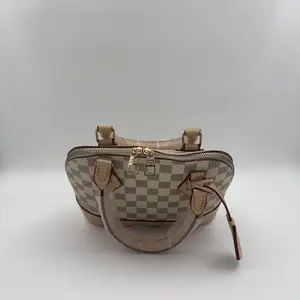 LOUIS VUITTON Alma BB Braided Damier Azur Satchel Bag White - image 111