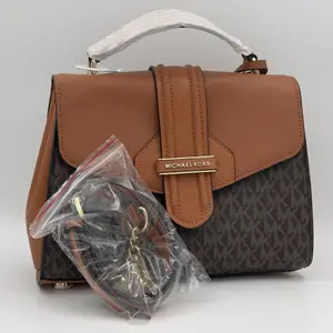 Michael Kors Bleecker Medium Logo and Leather Satchel - image 175