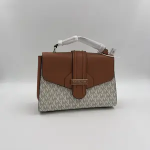 Michael Kors Bleecker Medium Logo and Leather Satchel - image 168