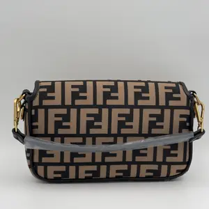 Brown Zucca Print Canvas Baguette Crossbody Bag - image 136