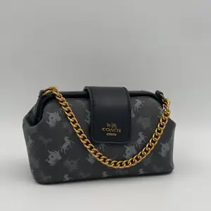 Coach Double Frame Bag 19 in Signature Canvas with Horse and Carriage Print. - image 401