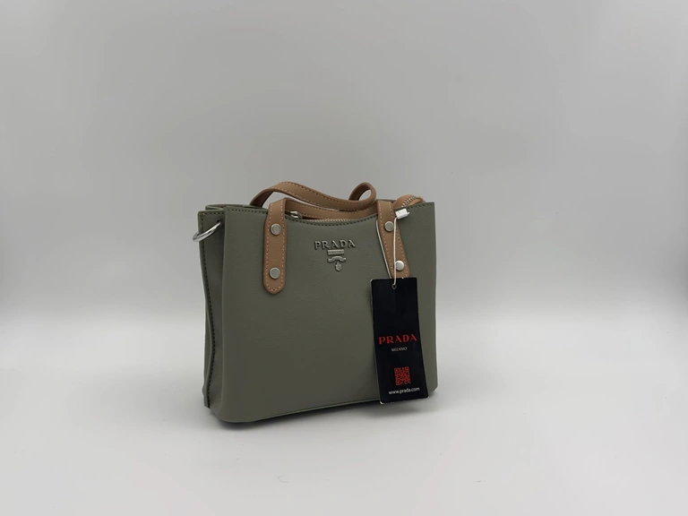 PRADA SAFFIANO MONOCHROME BAG GREEN LEATHER