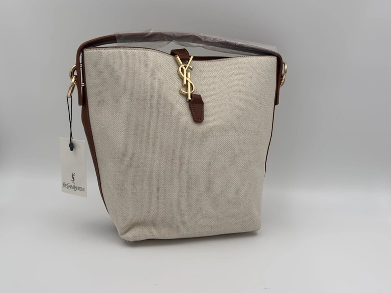 Saint Laurent Le 37 Canvas Bucket Bag