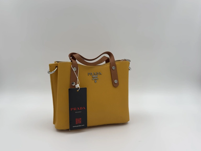 PRADA SAFFIANO MONOCHROME BAG YELLOW LEATHER